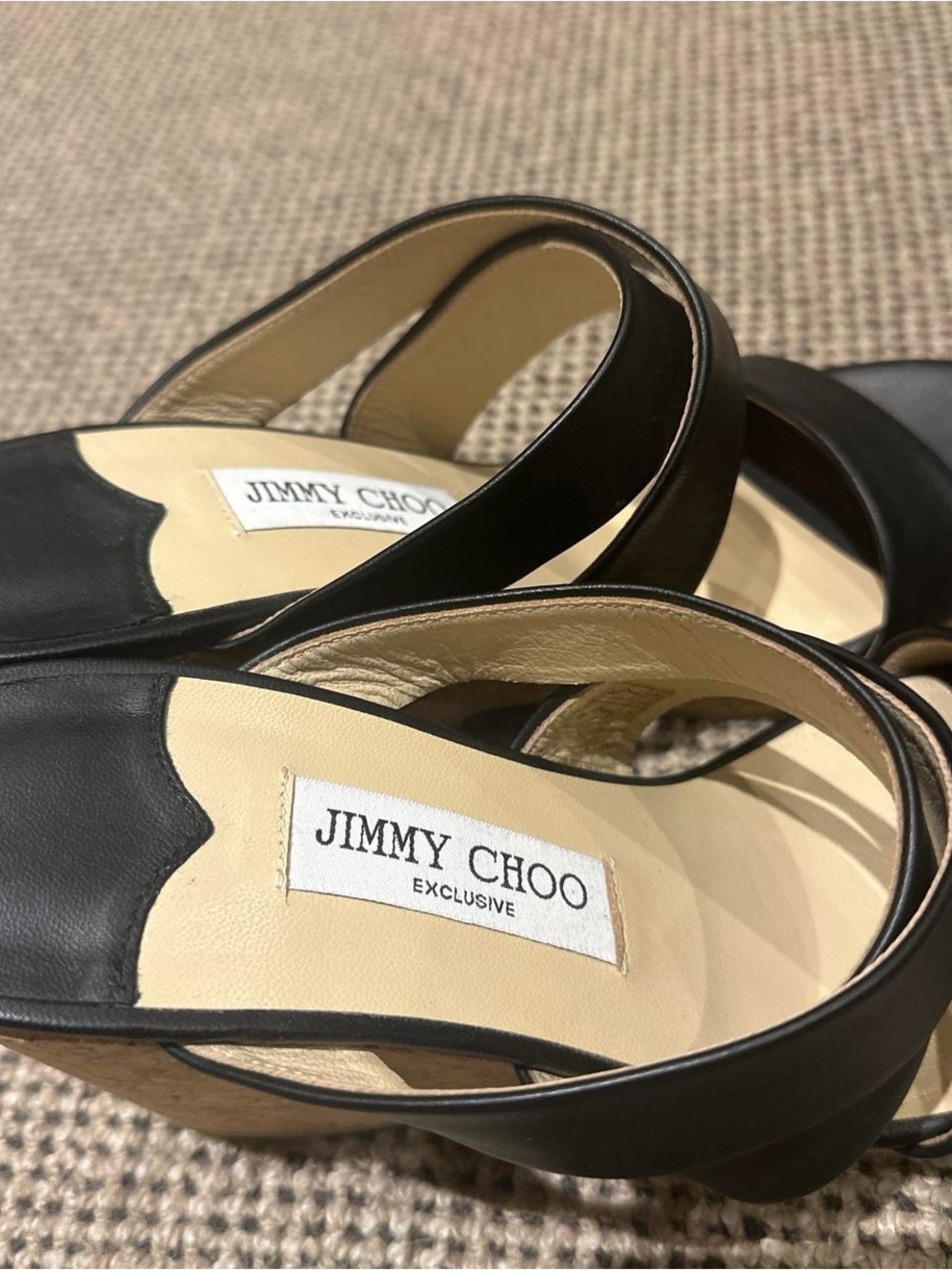 Jimmy Choo Black Leather Mules - Picture 4 of 5